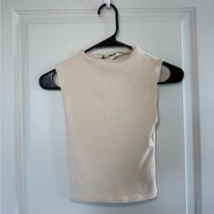 Zara high neck cropped sleeveless top